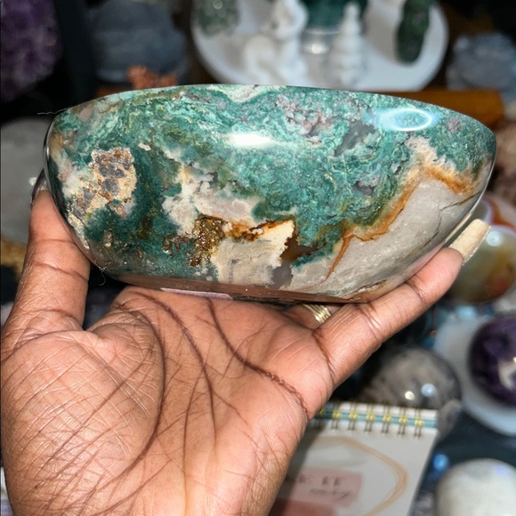 Moss Agate Bowl Medium - Picture 5 of 9